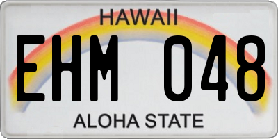HI license plate EHM048