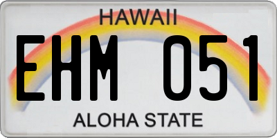 HI license plate EHM051