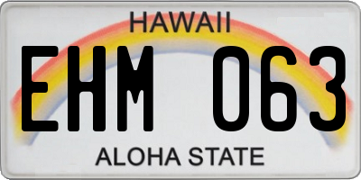 HI license plate EHM063