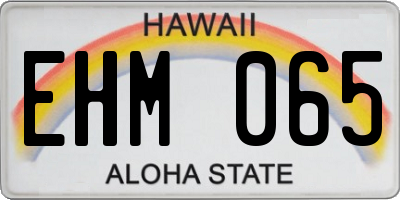 HI license plate EHM065