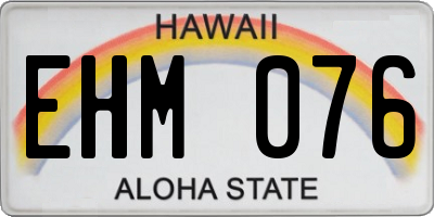 HI license plate EHM076