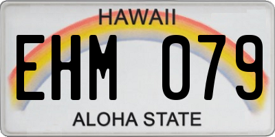 HI license plate EHM079