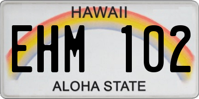 HI license plate EHM102