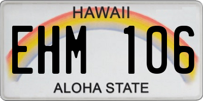 HI license plate EHM106