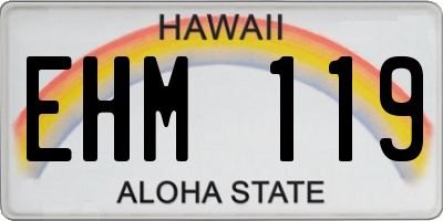 HI license plate EHM119