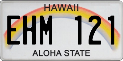 HI license plate EHM121