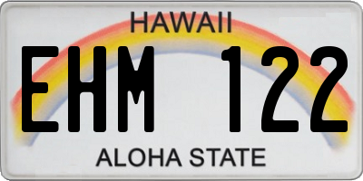 HI license plate EHM122