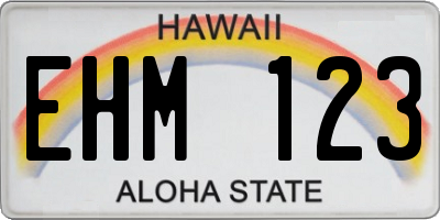 HI license plate EHM123