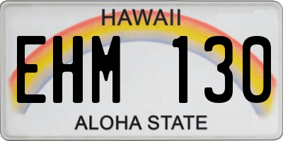 HI license plate EHM130