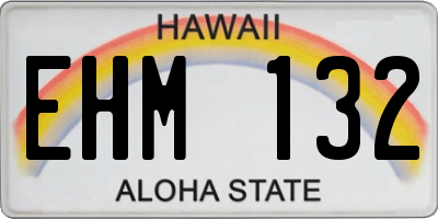 HI license plate EHM132