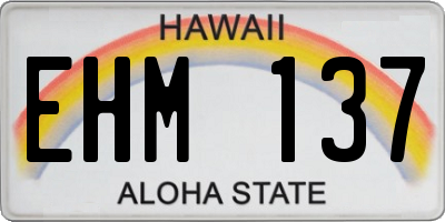 HI license plate EHM137