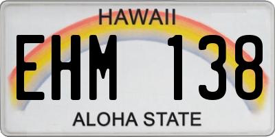 HI license plate EHM138