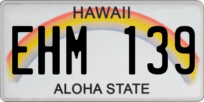 HI license plate EHM139
