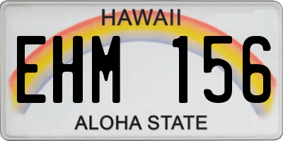 HI license plate EHM156