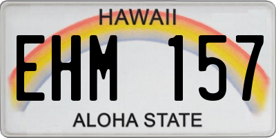 HI license plate EHM157