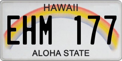 HI license plate EHM177