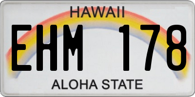 HI license plate EHM178