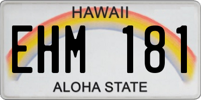 HI license plate EHM181