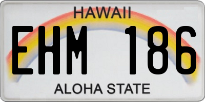 HI license plate EHM186