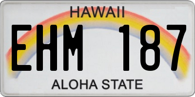 HI license plate EHM187