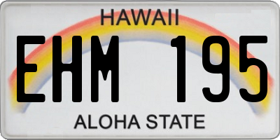 HI license plate EHM195