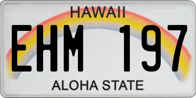 HI license plate EHM197