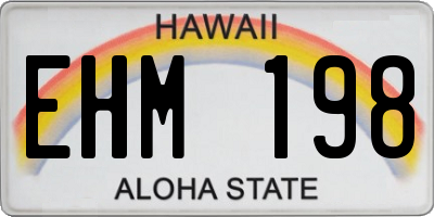 HI license plate EHM198