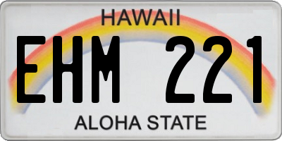 HI license plate EHM221