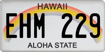 HI license plate EHM229