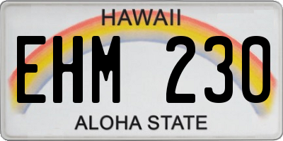 HI license plate EHM230