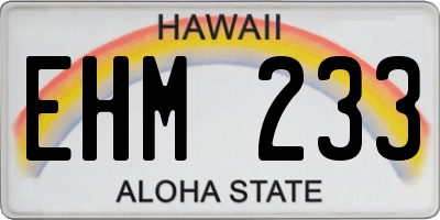 HI license plate EHM233