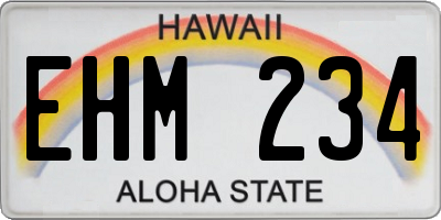 HI license plate EHM234