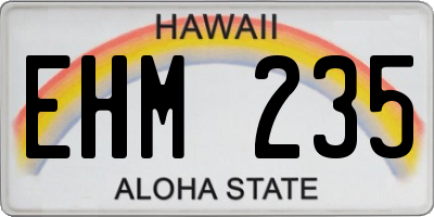 HI license plate EHM235