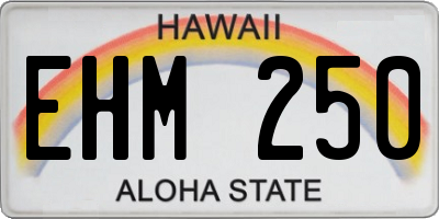 HI license plate EHM250