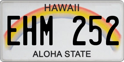HI license plate EHM252