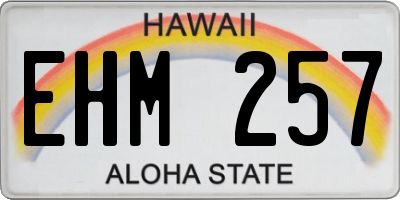 HI license plate EHM257