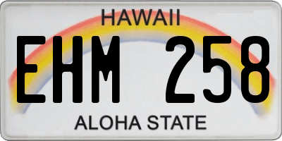 HI license plate EHM258