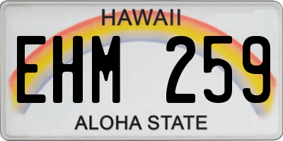HI license plate EHM259