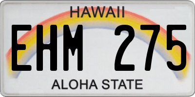 HI license plate EHM275