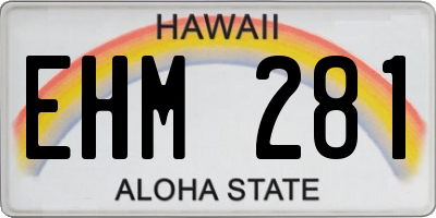 HI license plate EHM281