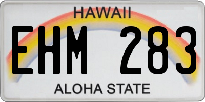 HI license plate EHM283