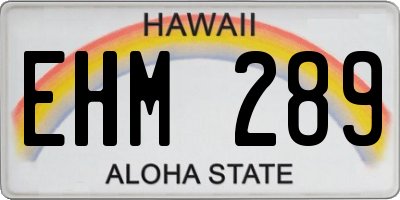 HI license plate EHM289