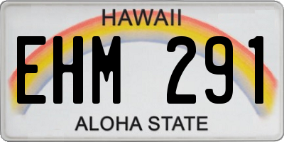 HI license plate EHM291