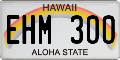 HI license plate EHM300