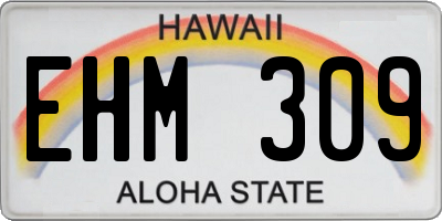 HI license plate EHM309
