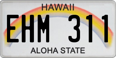 HI license plate EHM311