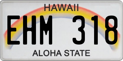HI license plate EHM318