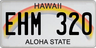 HI license plate EHM320