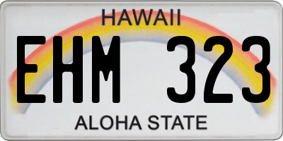 HI license plate EHM323