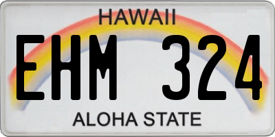 HI license plate EHM324
